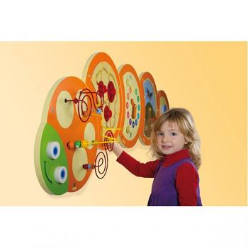Wandapplikation Raupe  Uhr